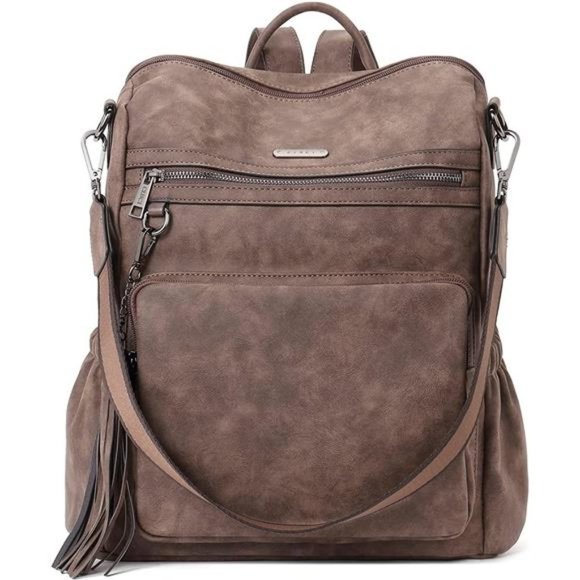 WOMEN Backpack Purse Fashion Large 1-3 Rough Coffee